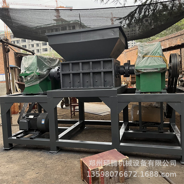大型双轴撕碎机生活垃圾处理冰盘粉碎机塑料废品撕碎机