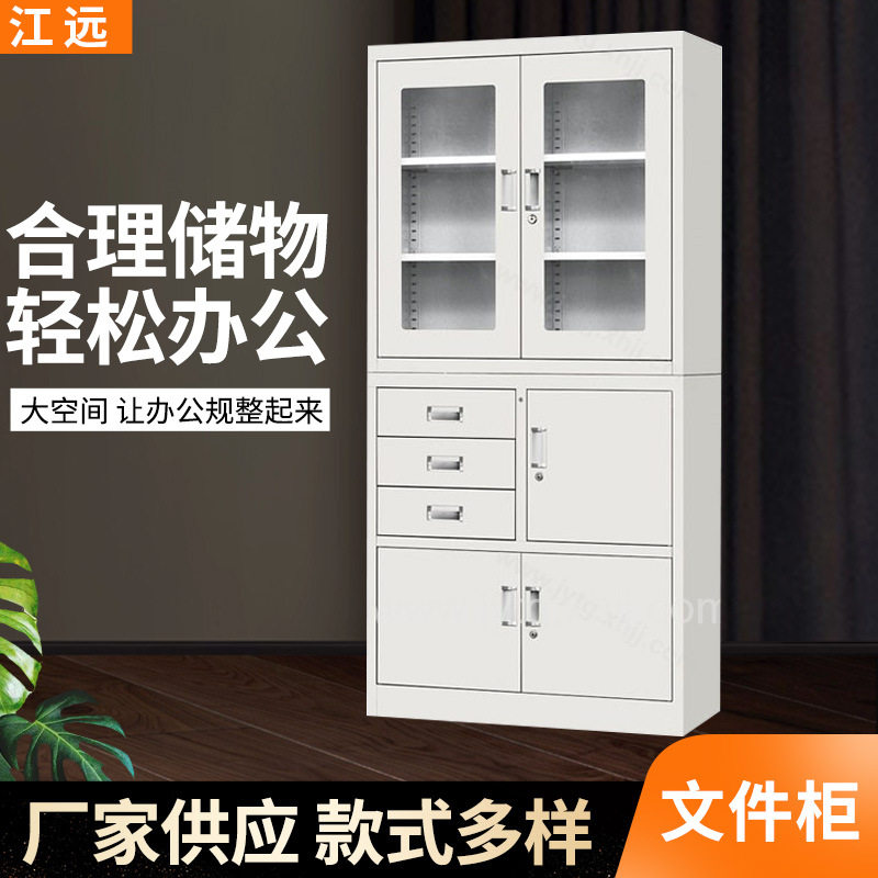 钢制档案资料柜 财务凭证柜 带锁抽屉储物书柜办公室铁皮文件柜