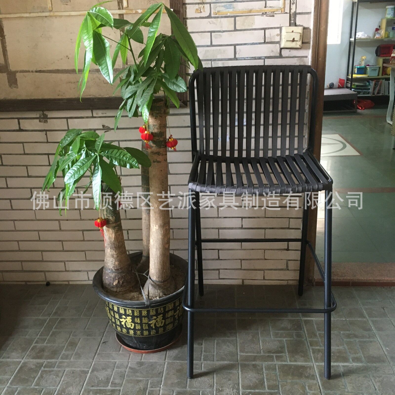 户外吧椅酒吧高脚凳吧台家具绳编餐厅酒店网红靠背椅室外餐厅家具