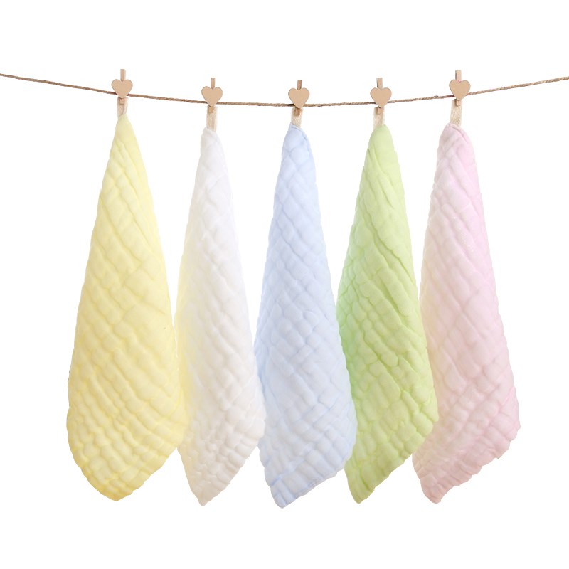 婴儿纱布毛巾新生儿洗脸纯棉超柔软宝宝口水巾小方巾Y围嘴儿童手