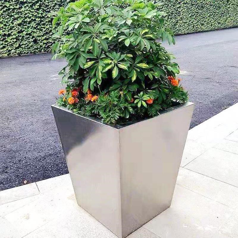 户外不锈钢花箱花器售楼部外摆花箱城市道路组合花坛防锈铁艺花槽