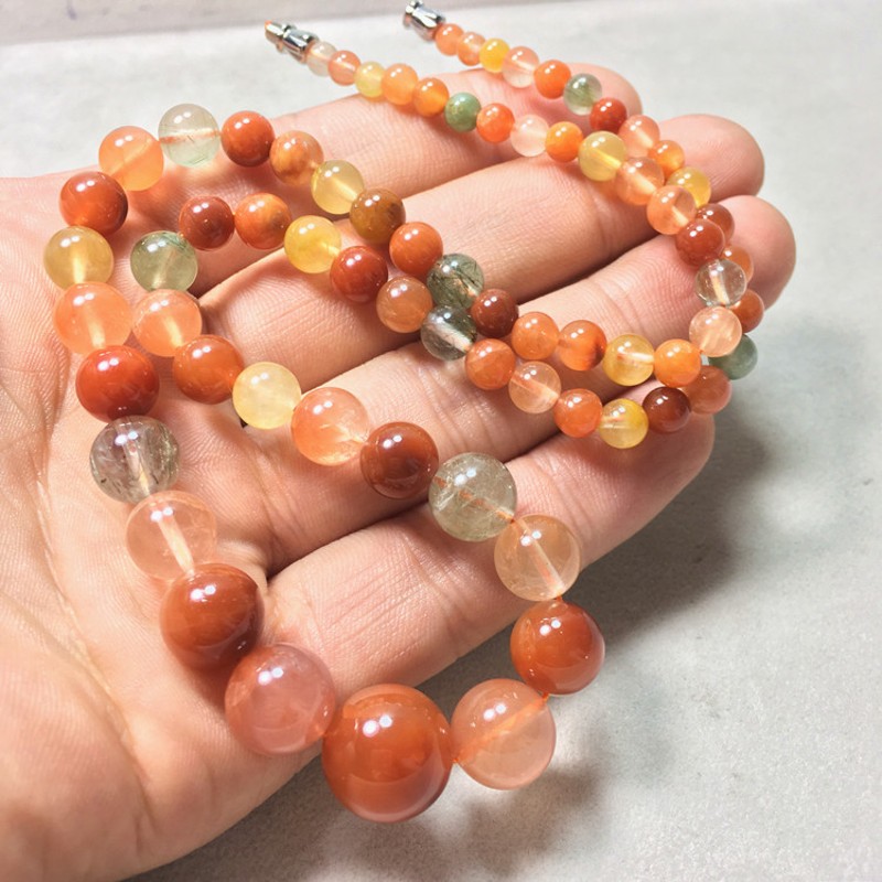 天然福禄寿d塔链 女项链 天然水晶彩发晶塔链饰品男送长辈母亲闺