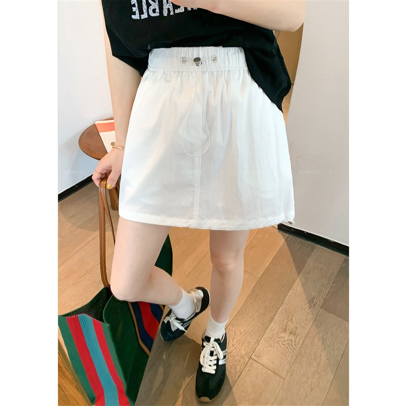 爱情魔鬼鱼 白色百搭高腰半身裙女2025年夏季新款显瘦气质A字短裙