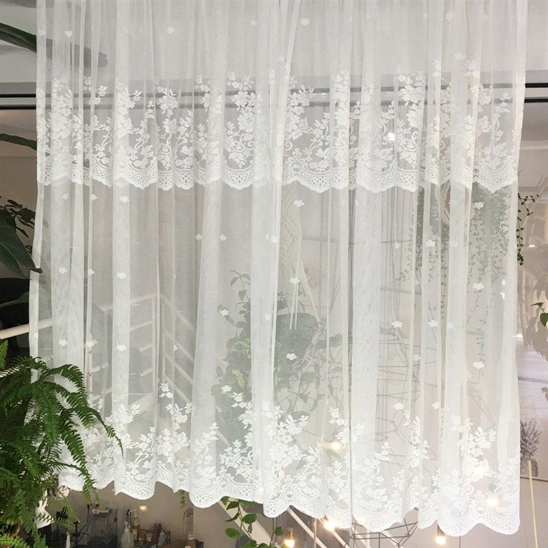 美式免打孔成品透光窗帘窗纱帘欧式半帘田园隔断防尘厨房门帘短帘,居家布艺,定制窗帘,淘宝优惠券,粉丝福利购,淘宝优惠卷