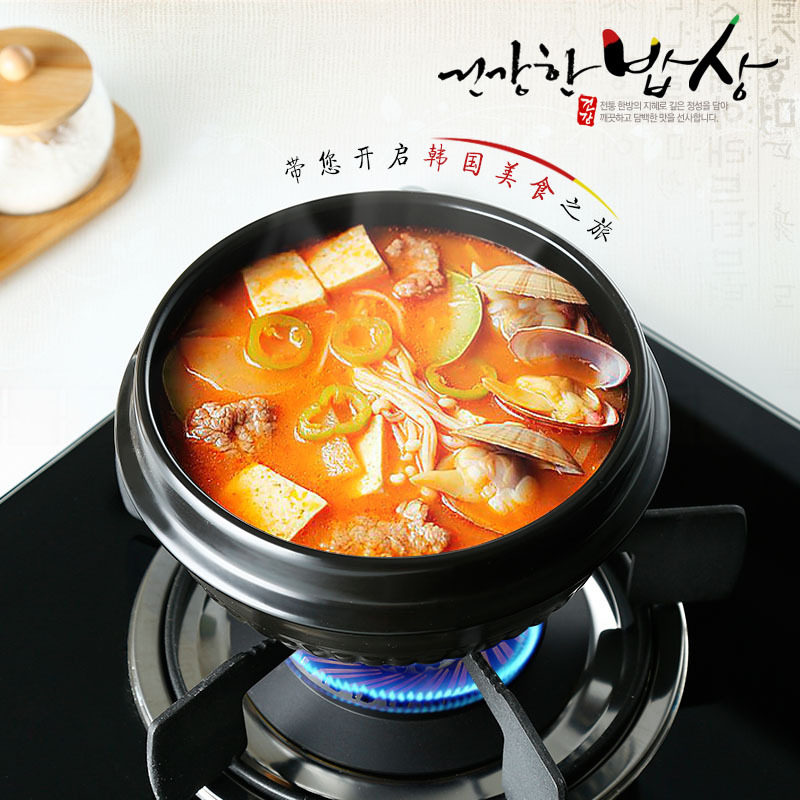 韩国石锅拌饭干锅韩式陶瓷锅商用黄焖鸡沙锅煲仔饭砂X锅耐高温瓦