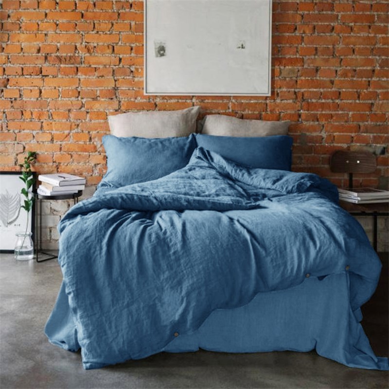 2025新款亚麻床单四件套纯色被套枕套家用床笠三件套定制床上用品