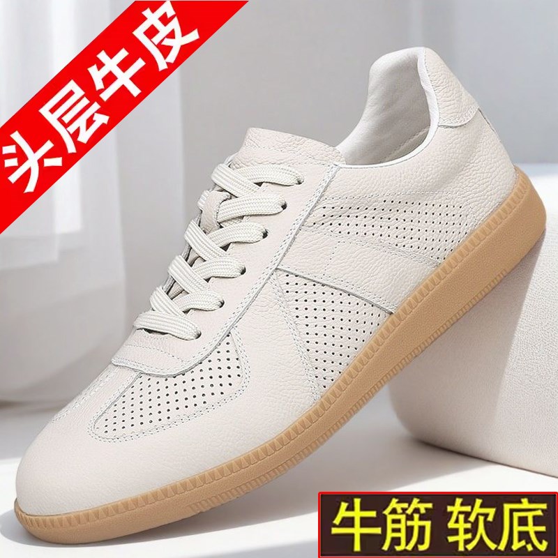 头层牛皮凉鞋男2025新款夏季真皮镂空透气凉皮鞋休闲软底洞洞板鞋