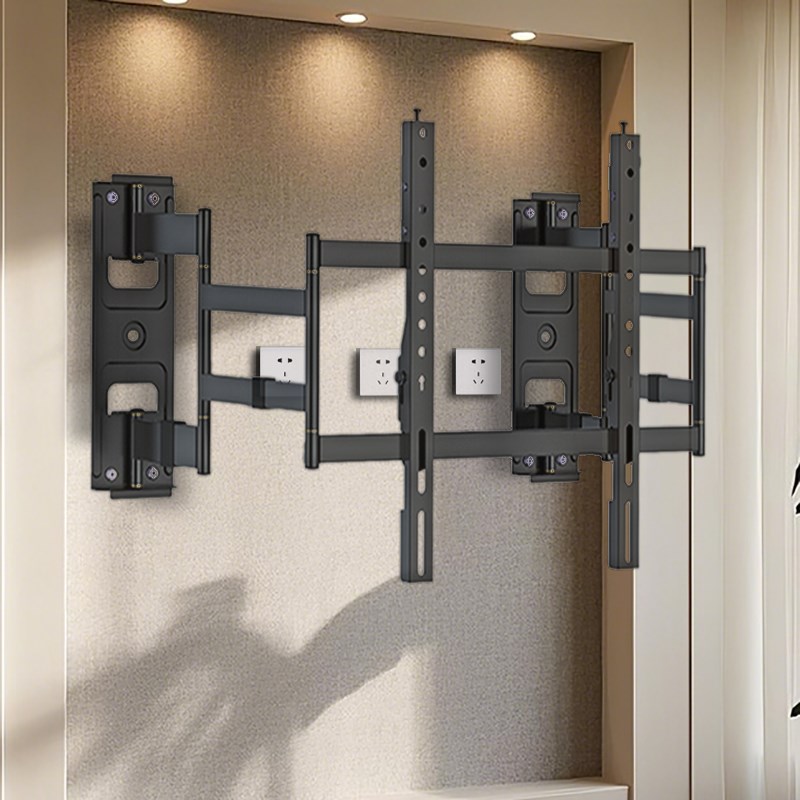 卡洛奇超薄电视支架挂架可伸缩旋转55 65 85寸通用不挡插座NX100