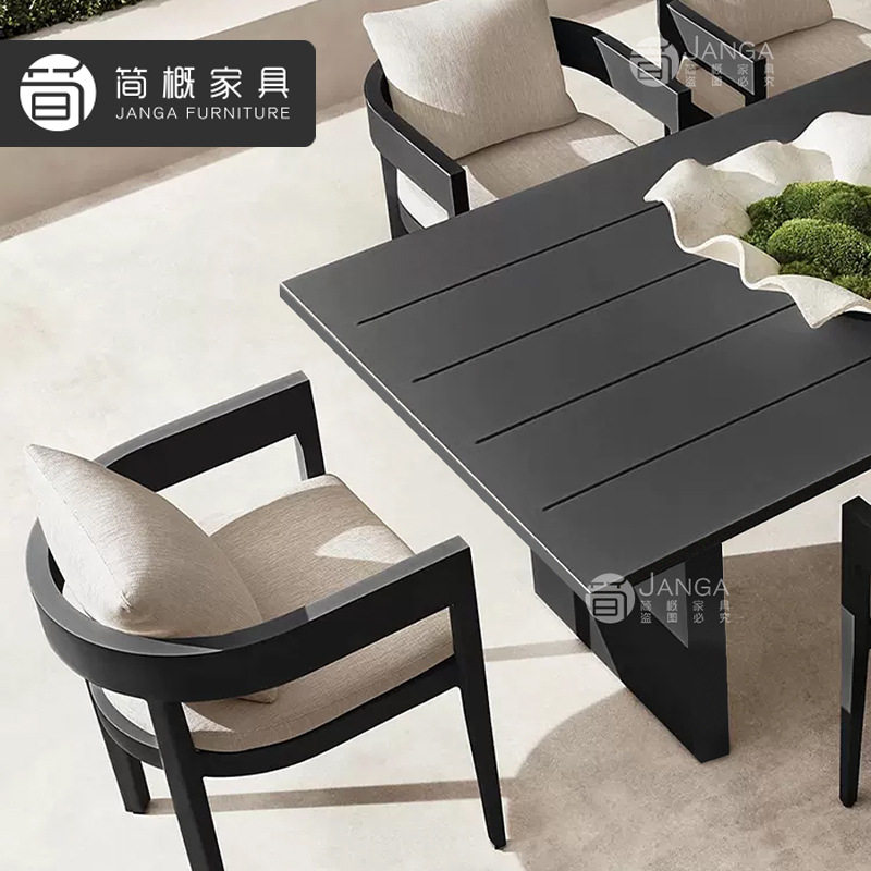 户外别墅防水防晒桌椅庭院花园高端休闲全铝家具酒店餐厅桌椅套装
