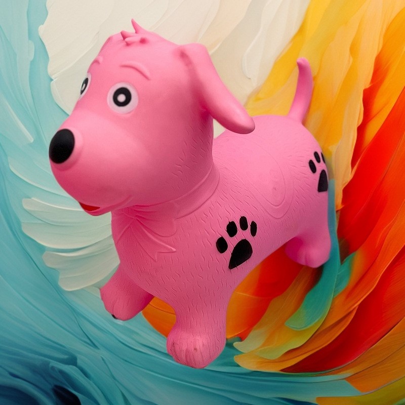 跳跳马儿童玩具彩绘毛驴彩绘奶狗坐骑防摔宝宝摆地摊橡胶充气平衡