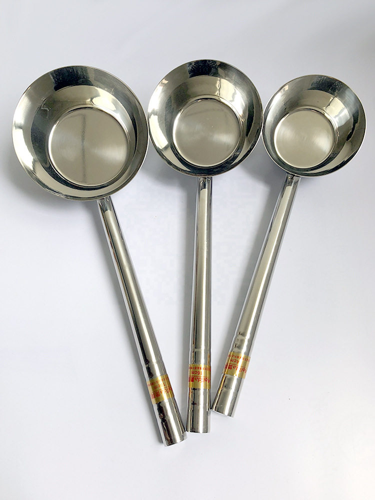 304不锈钢加厚水瓢商用大号水舀子水勺厨房全钢钢水瓢舀水勺长柄