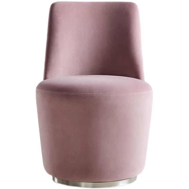 北欧轻奢金属单人旋转沙发椅小户型简约办公椅弧形设计靠背椅沙发