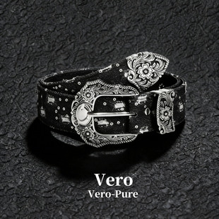 vero原创复古牛仔布腰带设计感小众配饰亚文化y2k风皮带男女百搭