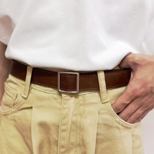 带学生时尚 ins潮裤 帅 简约腰带皮带无孔设计百搭韩版 Vero原创男士