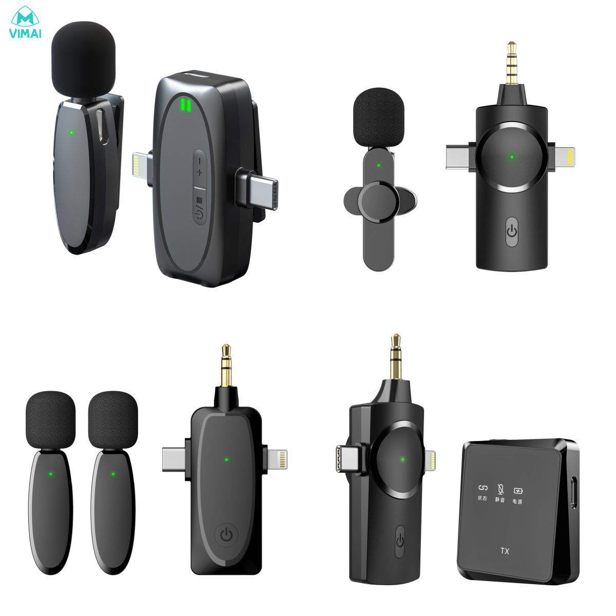 领夹式三合一接口无线领夹麦克风直播降噪收音话筒相机音响自媒体