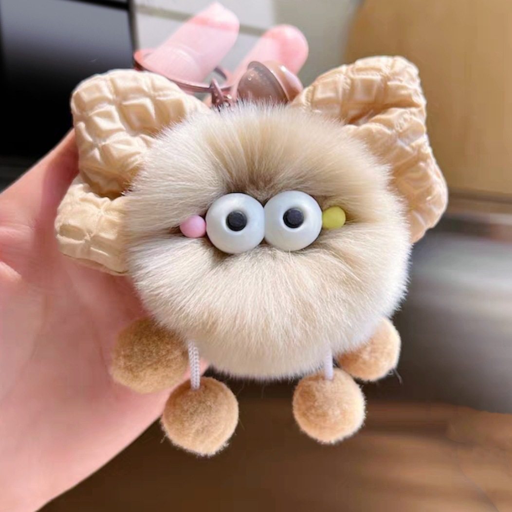 新款创意兔毛蝴蝶结小煤球可爱獭兔毛小精灵公仔钥匙扣书包包挂件,节庆用品/礼品,钥匙扣,淘宝优惠券,粉丝福利购,淘宝优惠卷