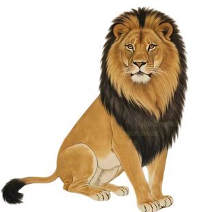 狮子王招财车贴霸气立体装饰贴画车贴客厅自粘贴画店镇镇宅贴画