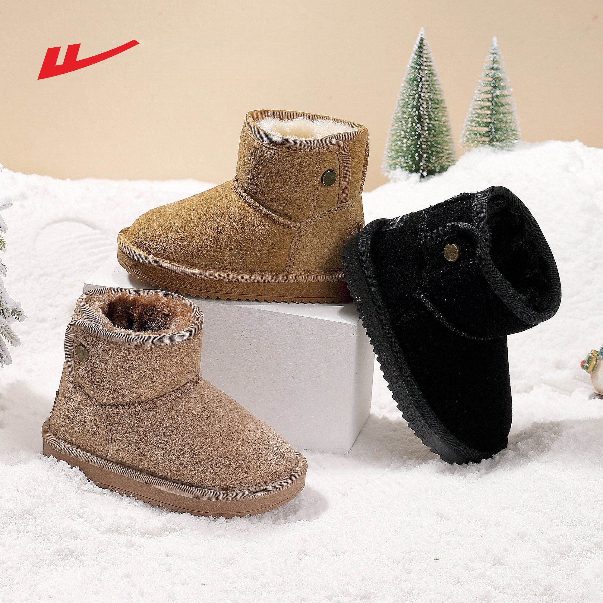 回力儿童雪地靴2025冬季加绒加厚真皮女童棉靴冬鞋雪地棉男童棉鞋,童鞋/婴儿鞋/亲子鞋,雪地靴,淘宝优惠券,粉丝福利购,淘宝优惠卷