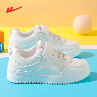 回力男童小白鞋2025新款冬季儿童运动鞋加绒女童鞋子白色学生板鞋