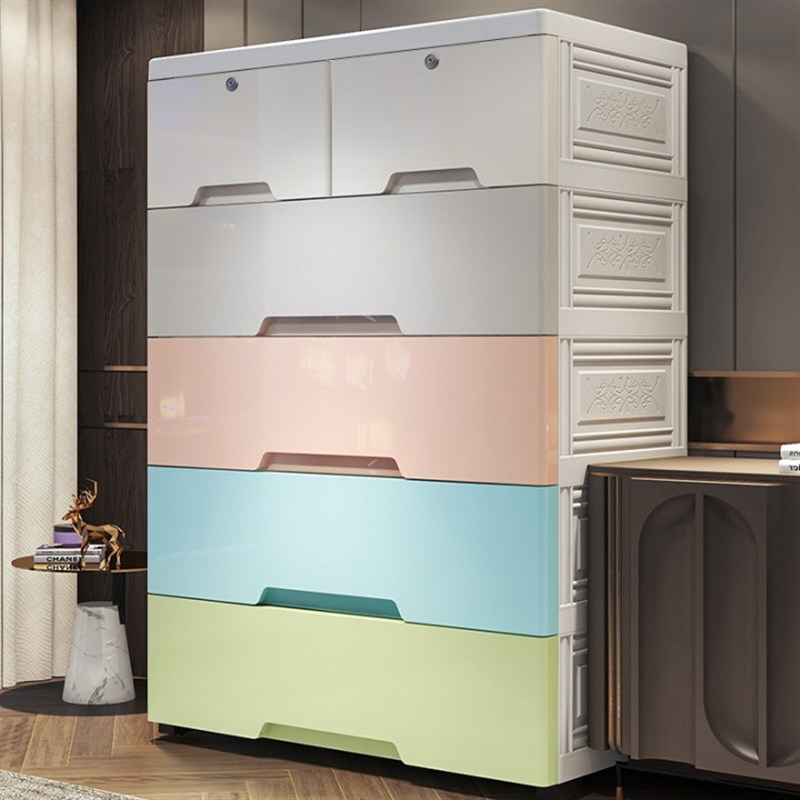 特大号70面宽多层收纳q柜抽屉式塑料收纳柜家用儿童衣柜整理五斗
