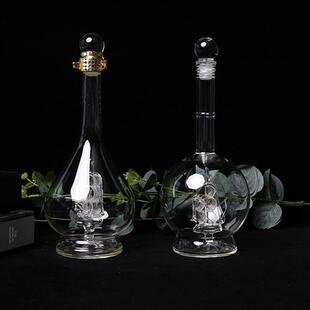 新品包邮创意工艺透明人参泡酒玻璃瓶子加厚密封小空酒瓶装白酒瓶