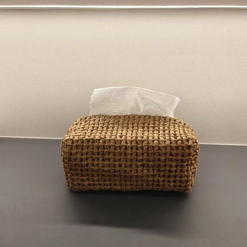 布艺编织家用简约纸巾盒客厅创意餐巾纸盒民宿车载收纳盒子