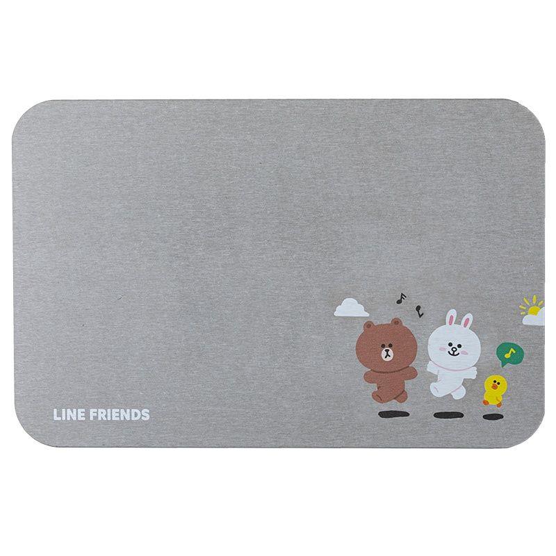 LINE FRIENDS硅藻泥舒适柔软浴室强吸水地垫脚垫卫生间防滑速干垫