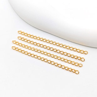 不锈钢延长链侧身尾链宽2.5-6mm总长5CM收尾链一口价5条