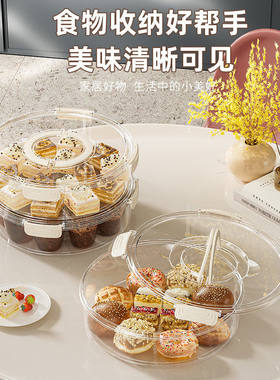 食品级圆形保鲜盒冰箱带盖手提收纳盒冷冻食物水果包子饺子密封盒