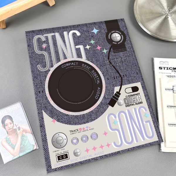 留声机爱册卡册牛仔磁吸A5寸镂空收纳3唱片ins高级豆相册硬壳小卡