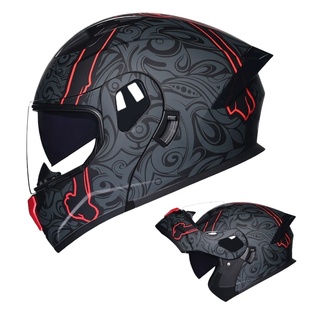 新国标3C头盔揭面盔摩托车头盔机车双镜片男女四季摩旅巡航盔大