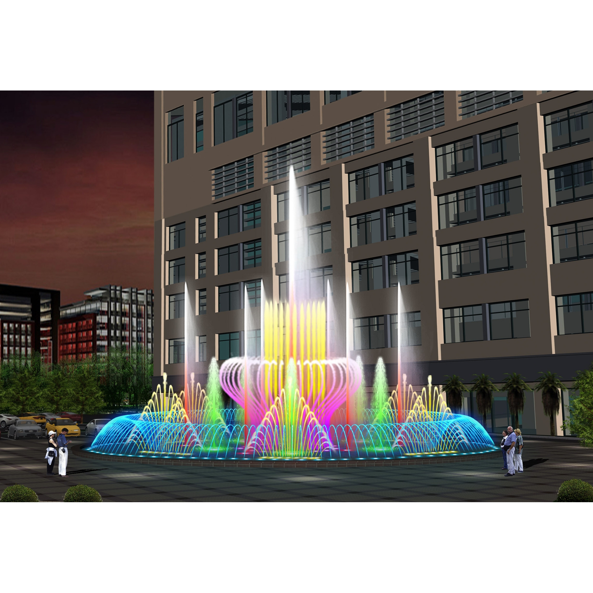 供应各大中小型音乐喷泉喷泉设备，提供工程的设计、制作与安装