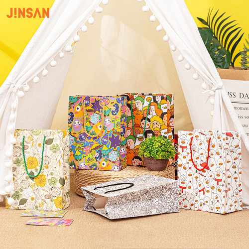 JINSAN生日礼物手提袋ins儿童节礼品包装袋鞋盒礼物袋大号高级感