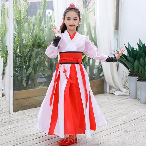 新款古典舞服中国服武侠风演出服年会节日扇子舞汉表演风服侠客古