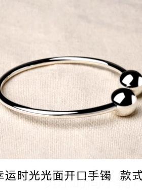 新款银典工坊9银手镯纯女竹节开口银银镯小众个性首饰送女友送9妈