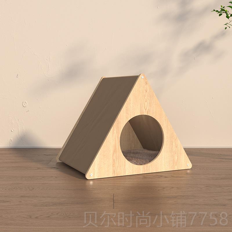 新款猛戏耍通猫屋猫窝小木屋猫爬架封扑闭四季用可替换实木帐半篷