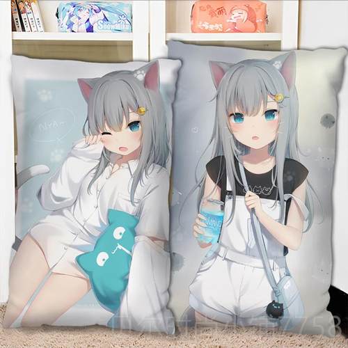 新款羽定雫周边抱枕双面图身长条二次元靠枕头2w猫半ay枕套制学生