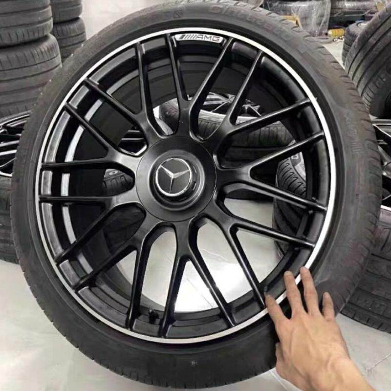 议价19寸奔驰AMG C63s黑色鸟巢锻造轮毂原厂原装德国进