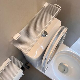 后空马桶置物架洗漱台收纳架隙遮丑水箱卫生间 上方免打孔壁挂式
