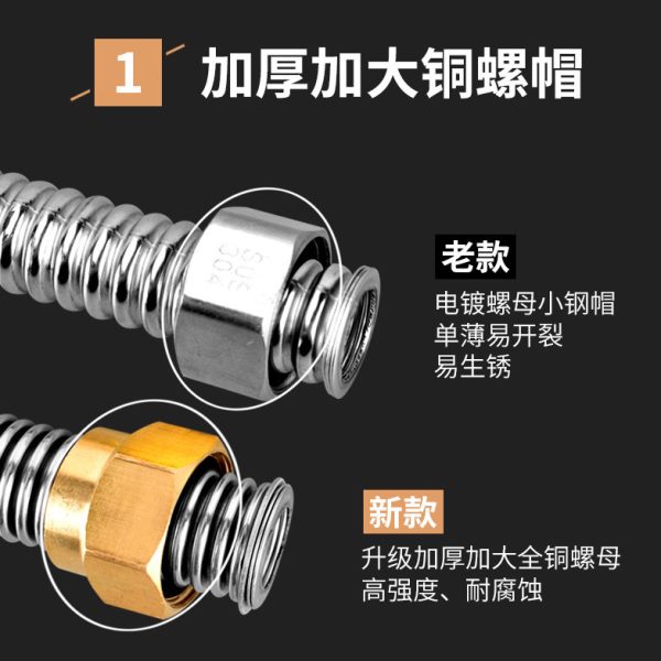 不锈钢防45洗菜盆排水管双螺纹连接管MM下水管配件厨房双槽鼠双头