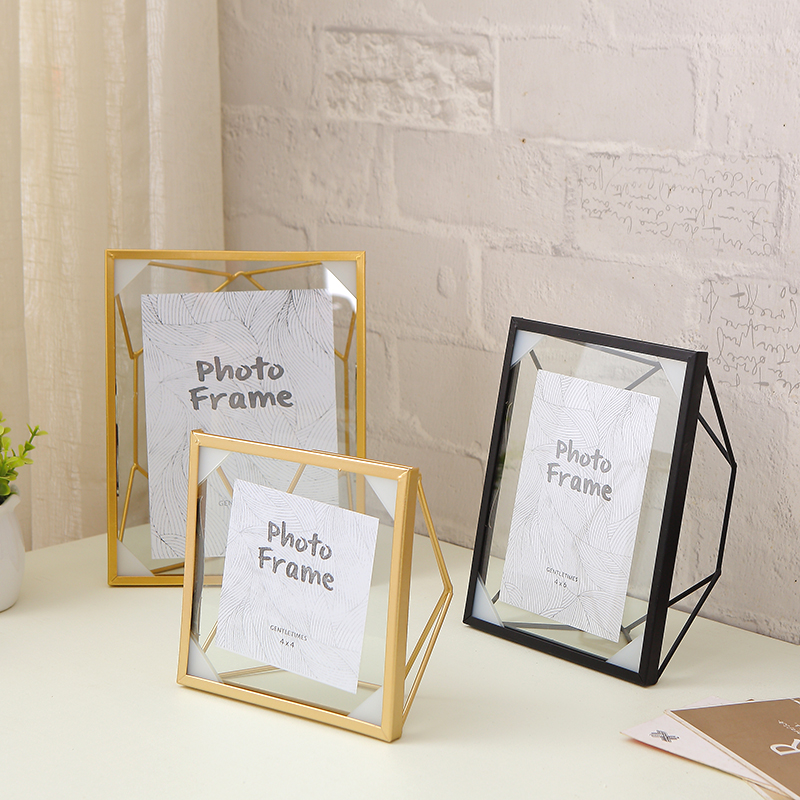 diy定a制ins北欧风干花标本立体黑色金色小相框装饰3 4 5 6 7 8寸