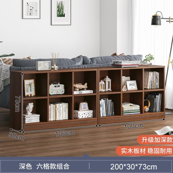 杂志架矮柜收纳落地组合柜黑胡桃木书柜日式全实木置物架北欧客厅