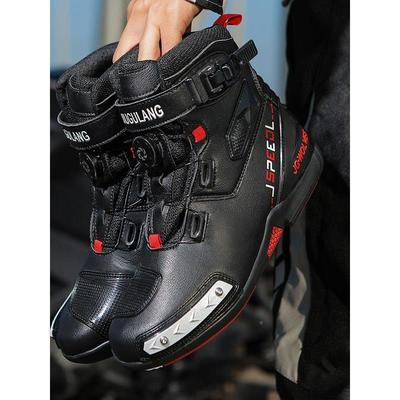 托九机狼春野季夏防装气摩四48849车骑鞋女骑行行靴男透车股鞋越