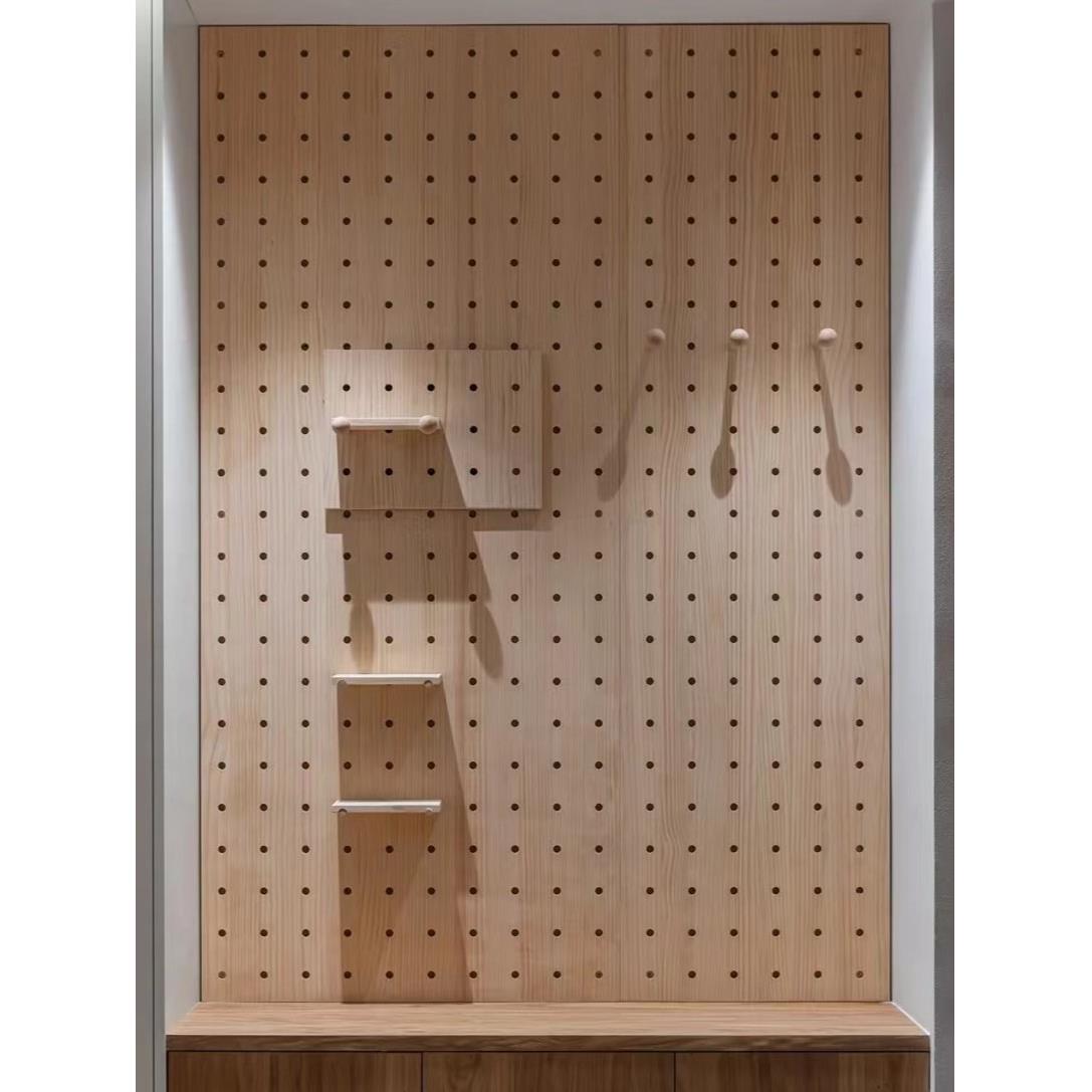 玄实木架洞洞关定制门口收50780置物板架桌面桌墙户面纳木书质展