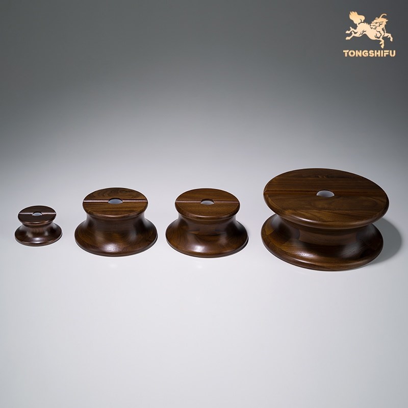 铜师傅 黑胡桃原木《r金箍棒底座》工艺品摆件 圆形实木底座
