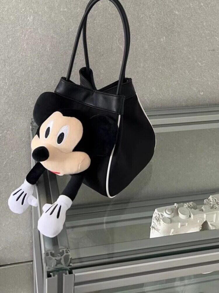流行日常百搭小包包卡通玩偶米奇手提包斜挎包2024春夏新款水桶包