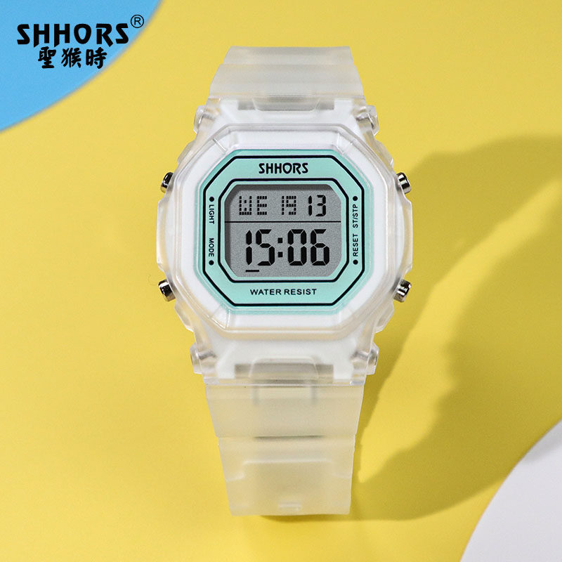 圣猴时小方块电子手表学生女款男简约小学初高中生防水电子表儿童