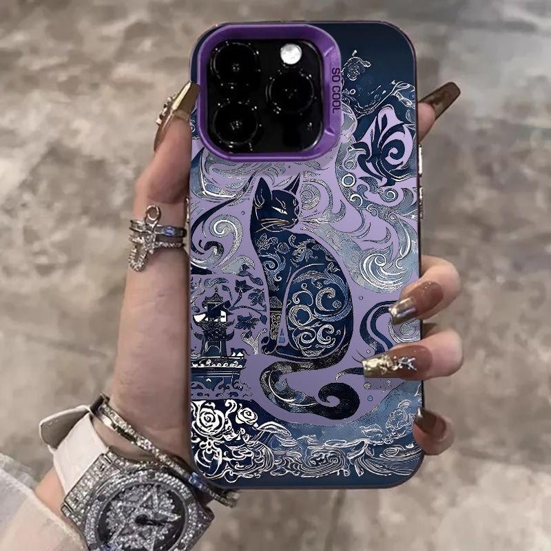 图腾猫适用于苹果16plus手机壳iPhone13promax防摔15创意14小众