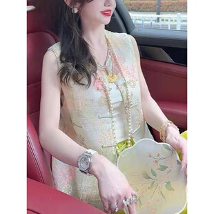 胖东来中式气质夏款款国风女马甲上衣薄风国风新夏天夏款好超中国