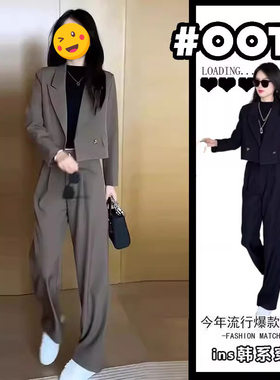 进口单件/西装装女春季2025新款小个子时尚洋气西服外套休闲裤职